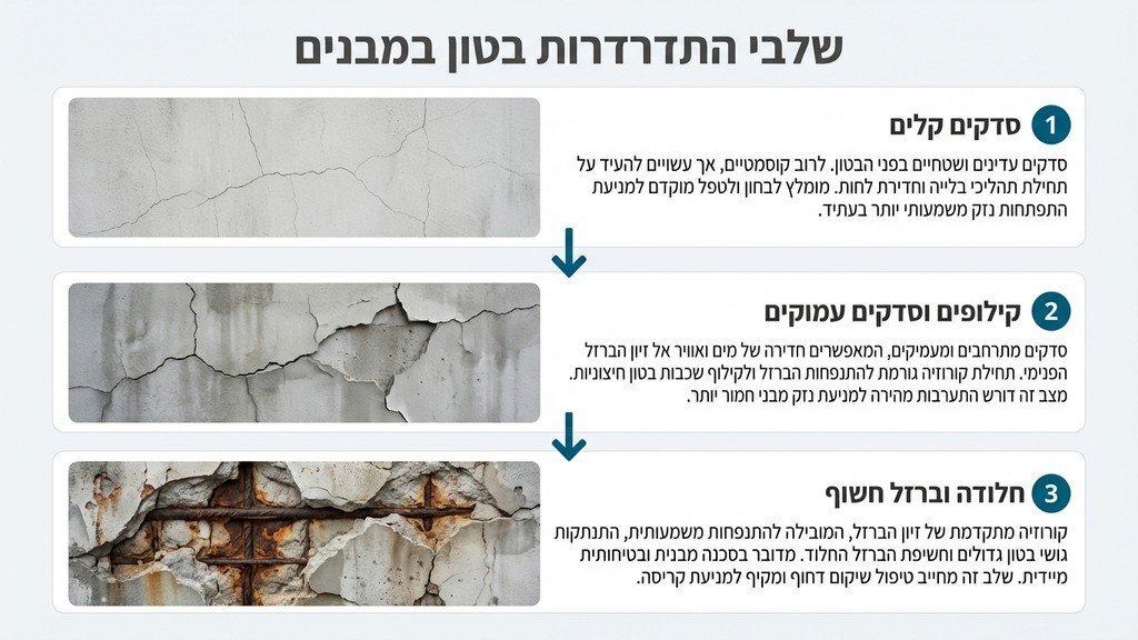 נוצר על ידי מודל בינה מלאכותית Gemini Pro בניין ישן עם סדקים עמוקים בקירות החיצוניים וברזל זיון חשוף וחלוד