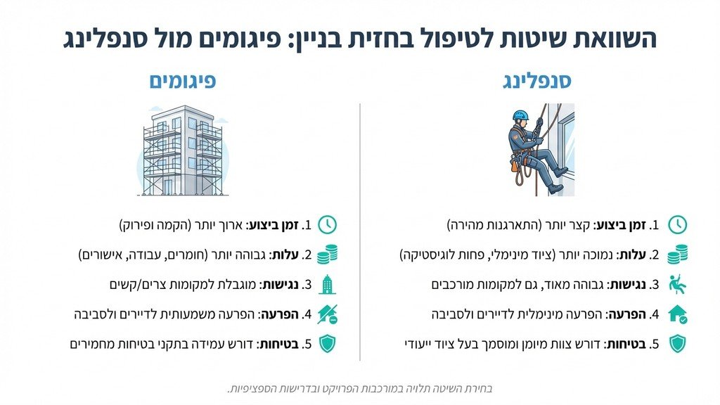 עבודות שיפוץ חיצוני לבניין משותף בסנפלינג